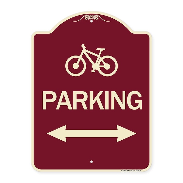 Signmission Bicycle Parking W/ Bidirectional Arrow Heavy-Gauge Aluminum Sign, 24" x 18", BU-1824-24314 A-DES-BU-1824-24314 - main